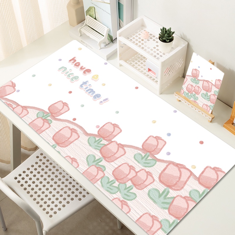 Kartun Kelinci 800x300mm Mousepad Cute Kawaii Gaming Mouse Pad Karet Besar Fashion Alas Meja Laptop Notebook