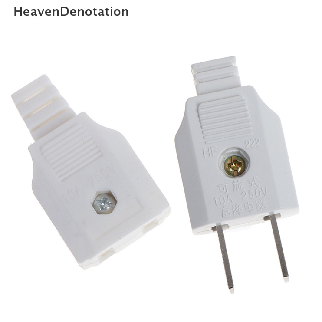 [HeavenDenotation] Us 2pin Datar AC Listrik Power Male Plug Female Socket Outlet Adaptor Kawat HDV