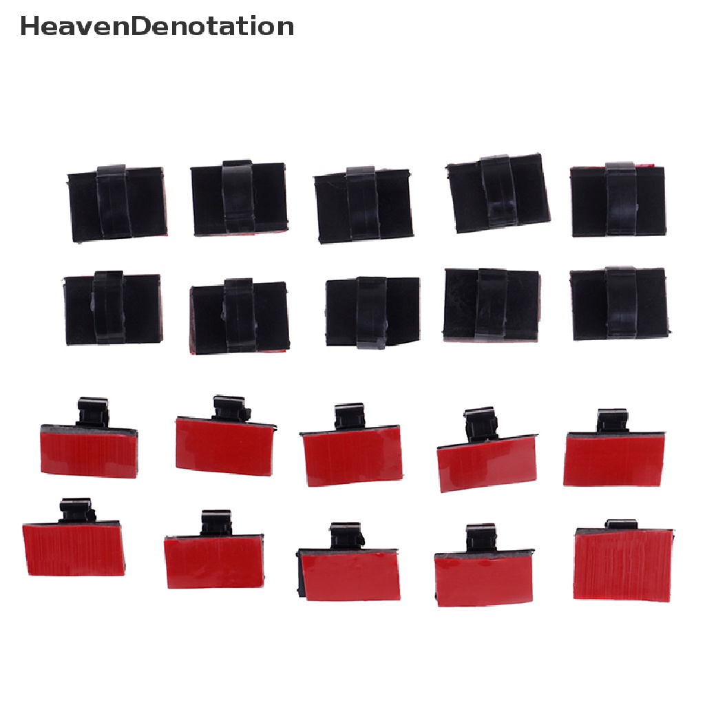 [HeavenDenotation] 20pcs self-adhesive wire tie cable clamp Klip holder Untuk Kamera dash Mobil HDV