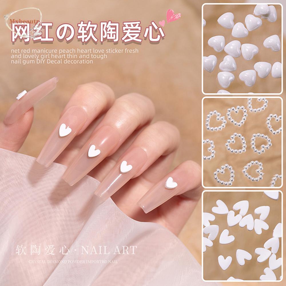 Mxbeauty Dekorasi Nail Art 3D Banyak Gaya Clay Lembut Manikur Mutiara Putih