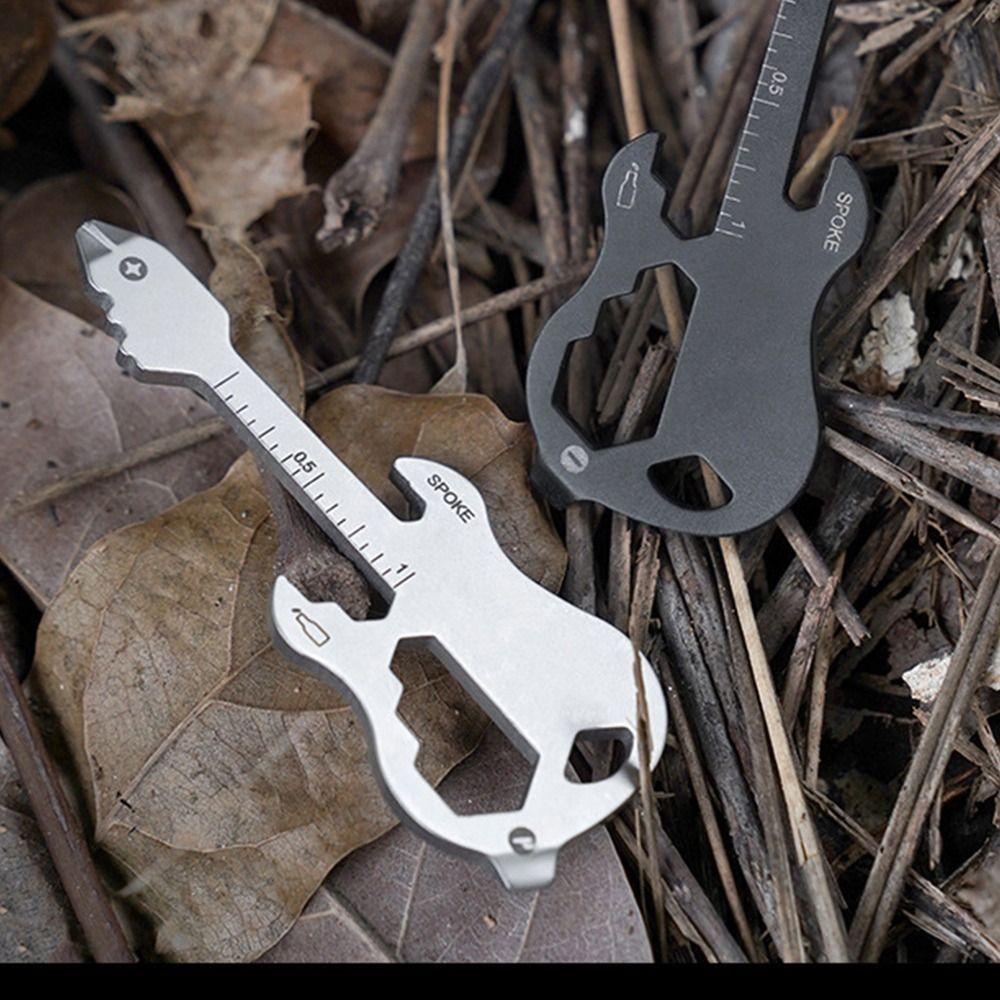 Lanfy EDC Alat Perbaikan Portable 12in1 Cross Batch Kunci Rantai Pembuka Skala Spanner Hexagon Wrench