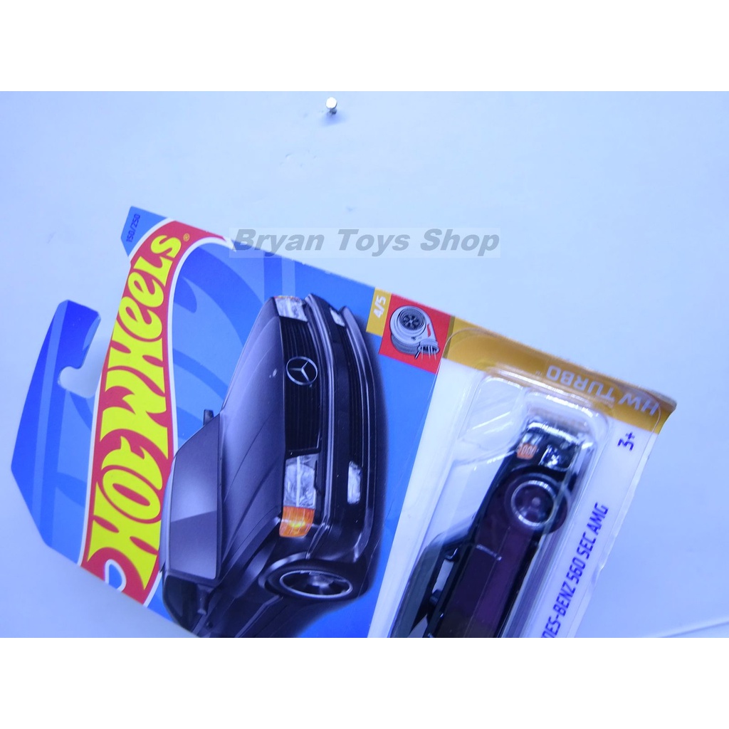 Hot Wheels Card Ketekuk 89 Mercedes Benz 560 Sec AMG Hitam