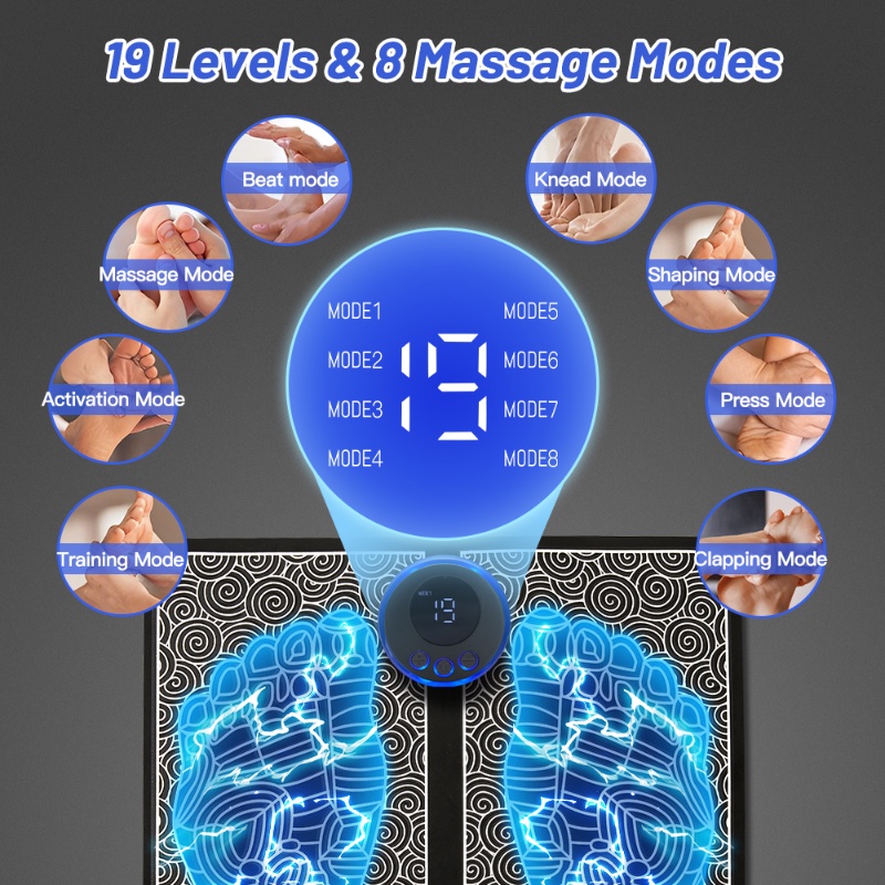 【COD】Alat Electric Pijat Kaki EMS Foot Massager Original 8 Mode 19 Intensitas EMS Foot Massager Alat Pijat Portebel Murah