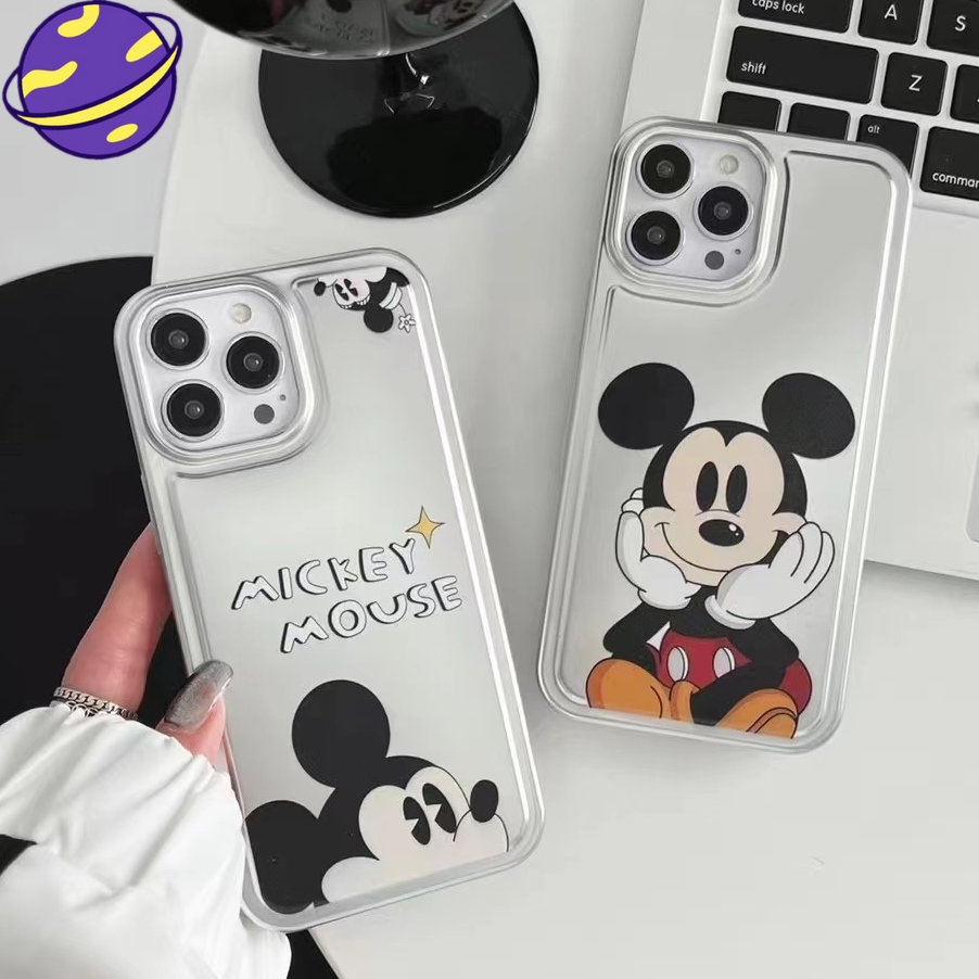 IPHONE Imd Casing Ponsel Kartun Mickey Cocok Untuk Iphone14 13 12 11 Pro Max All Inclusive Electroplating Anti Jatuh Soft Casing