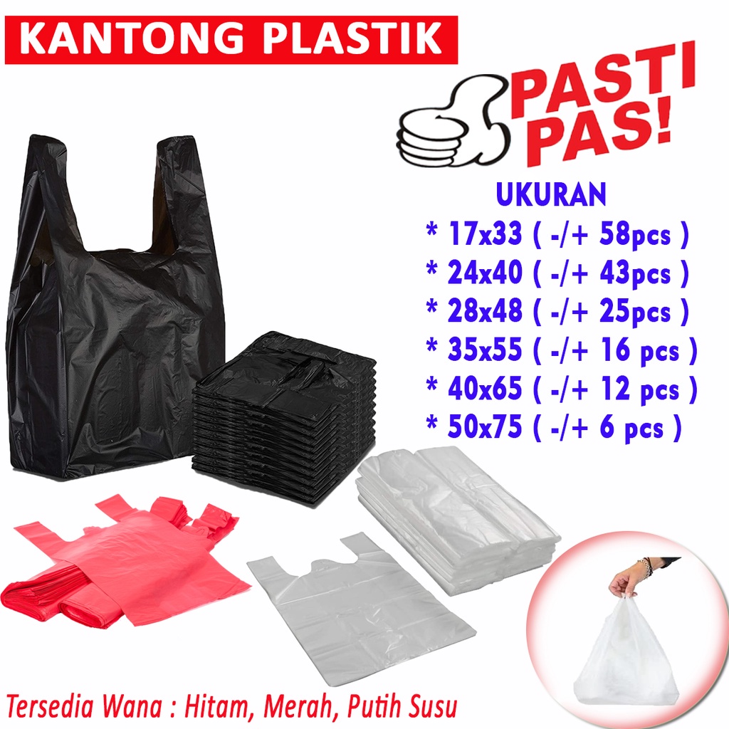 Kantong Kresek | Kantong Plastik | Kantong Plastik Hitam | Kantong Plastik Kresek | Hitam | Merah | Putih I 17x33 | 24x40 | 28x48 | 35x55 | 40x65 | 50x75|