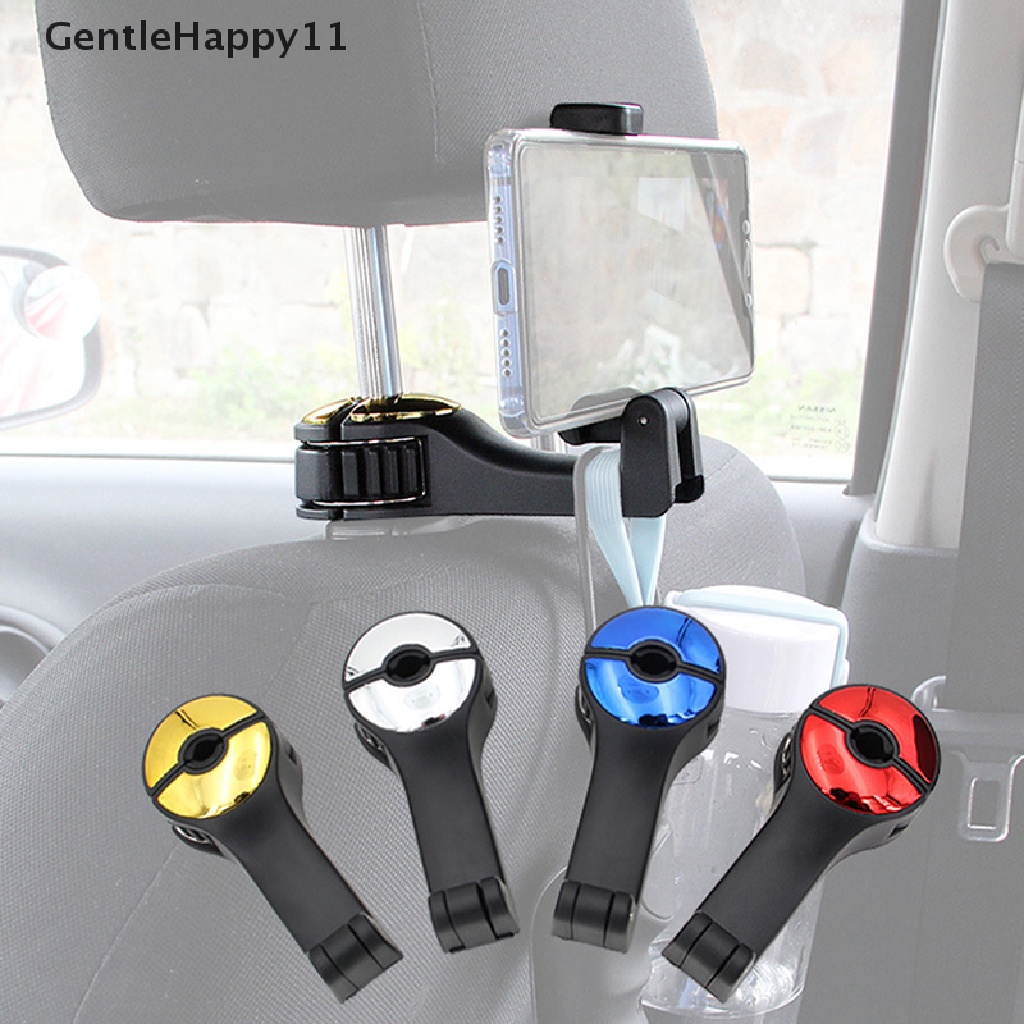 Gentlehappy 2in1 car headrest hook phone bracket Dudukan Pengait Belakang Kait Penyimpanan car clip id