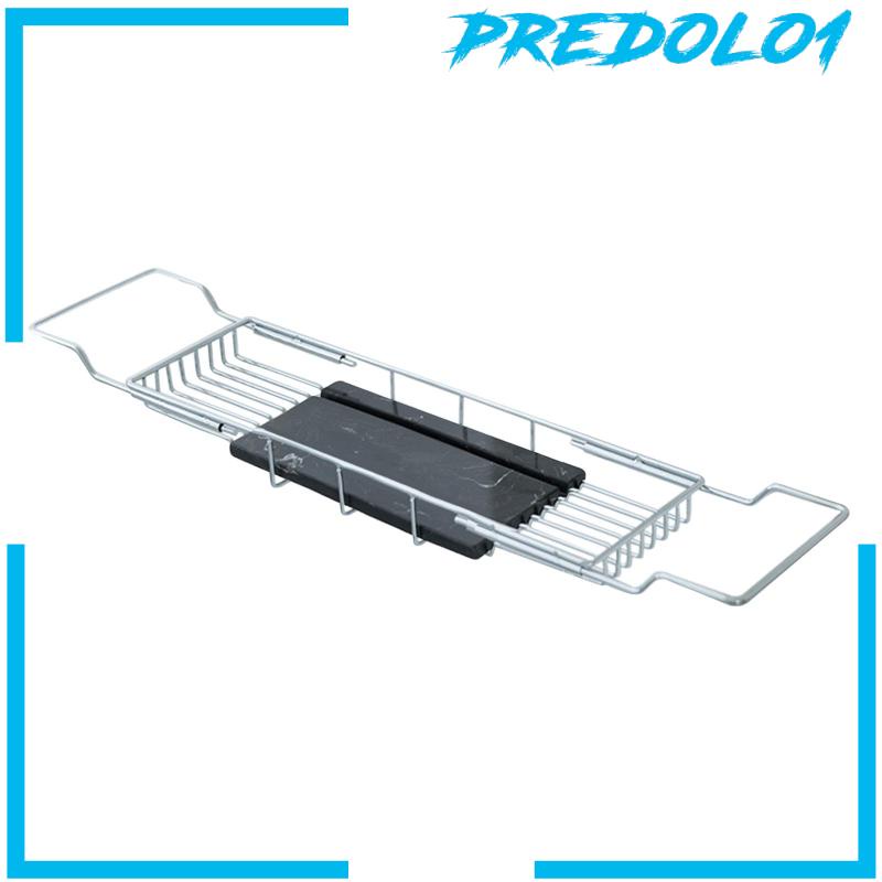 [Predolo1] Tray Bathtub Caddy Dengan Slot Bathroom Tray Steel Untuk Bathtub Shower Kamar Mandi