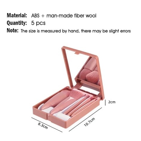 Alibaba1688 Make Up Brush Set Kuas Make Up Portable Plus Cermin