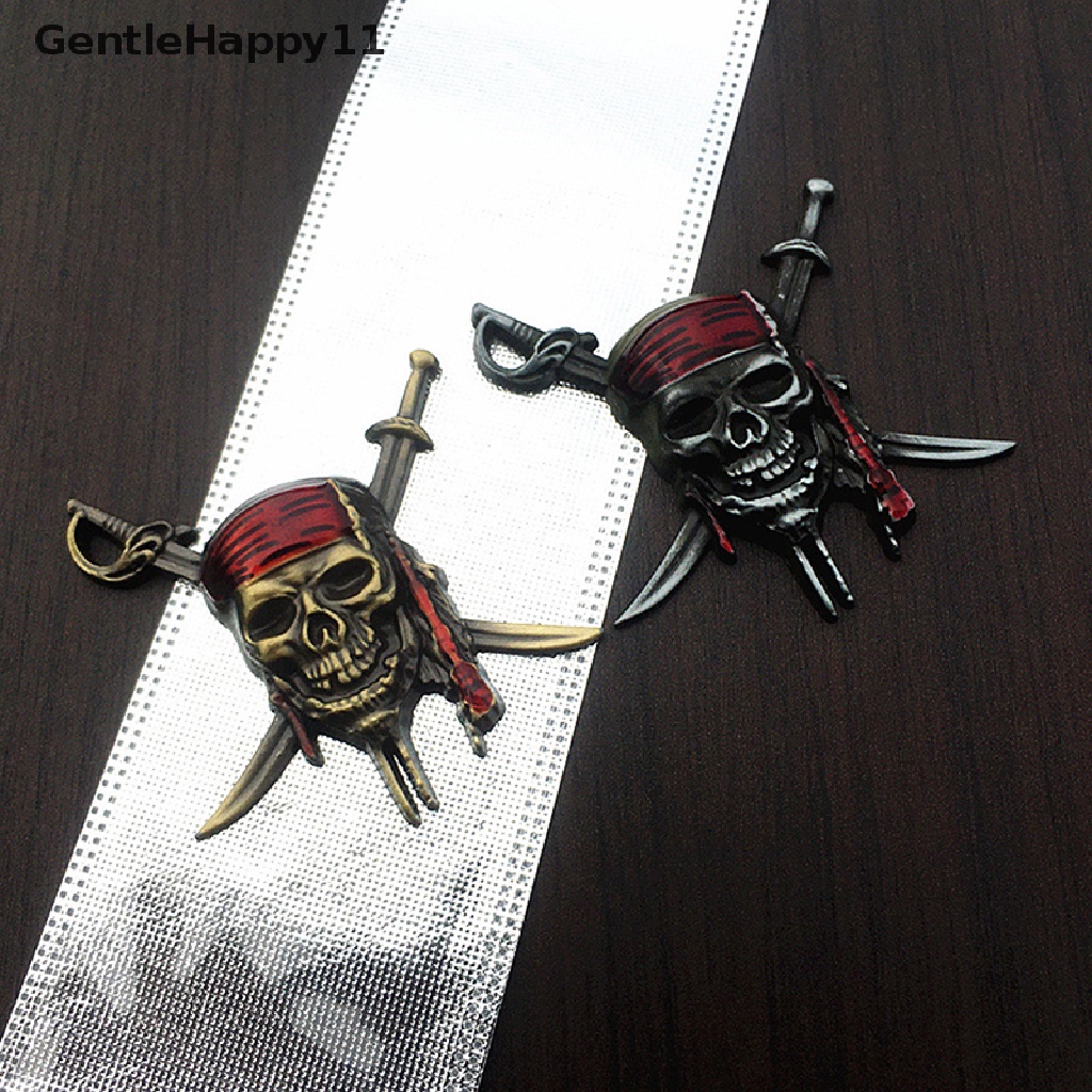 Gentlehappy Mobil Styling 3D Logam Tengkorak Bajak Laut Emblem Badge Stiker Decals Auto Penutup Motor Lecet Kepribadian Dekorasi Aksesoris id