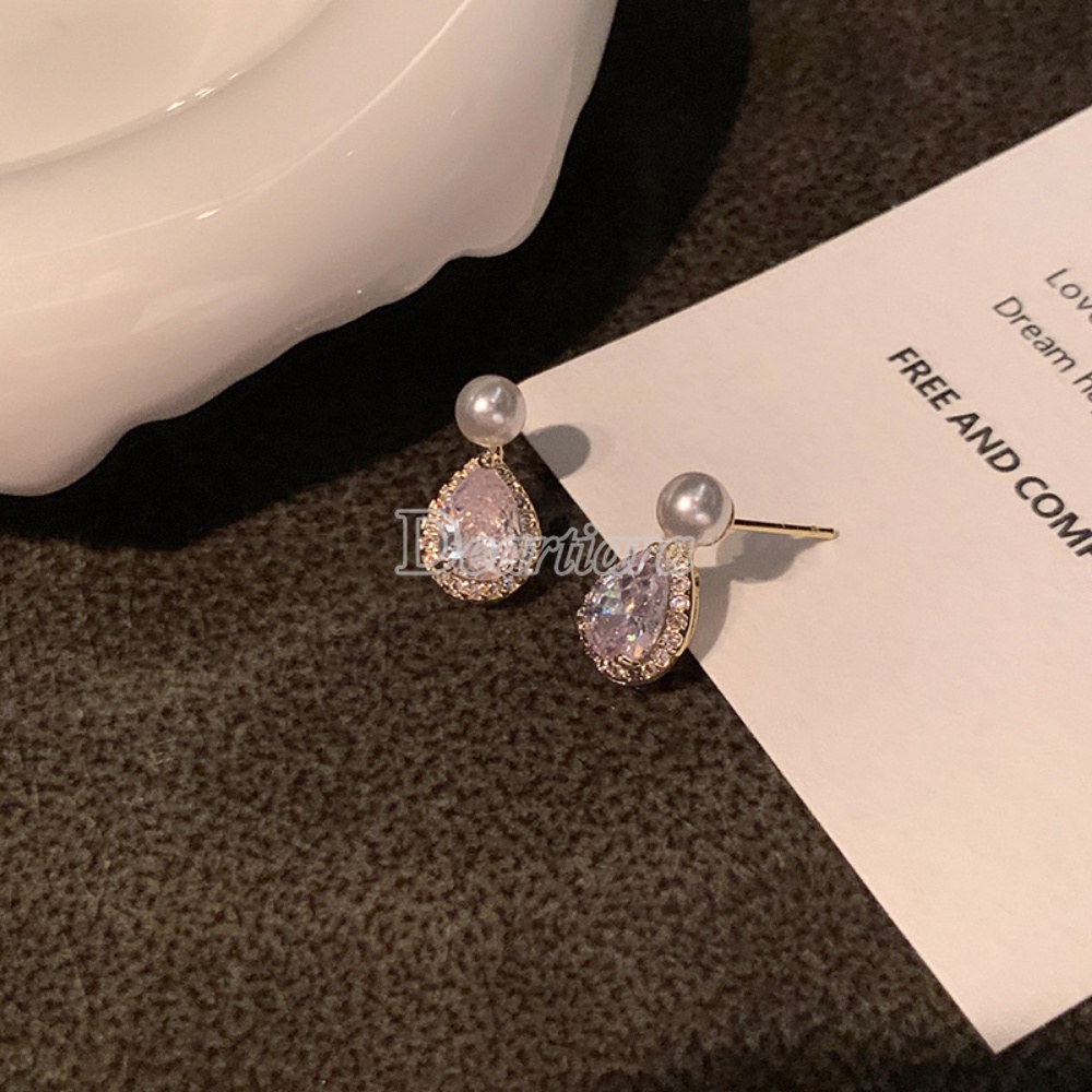 Desain Anting Mutiara Berlian Hias Tetesan Air Modis Dengan Anting High-end