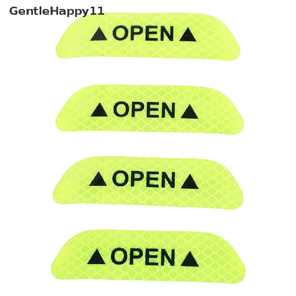 Gentlehappy 4x Hijau Neon Pembuka Pintu Mobil er Reflektif tape Peringatan Keselamatan decal id