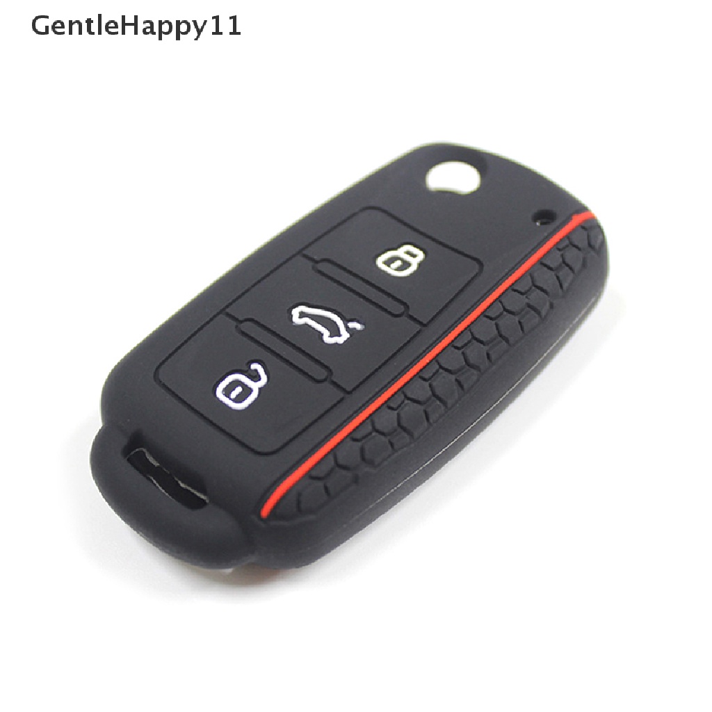 Gentlehappy Sarung Silikon Penutup Kunci Mobil Anti Lecet Dan Debu Jatuh Untuk VW Golf Remote Key Fob Aksesoris Mobil id