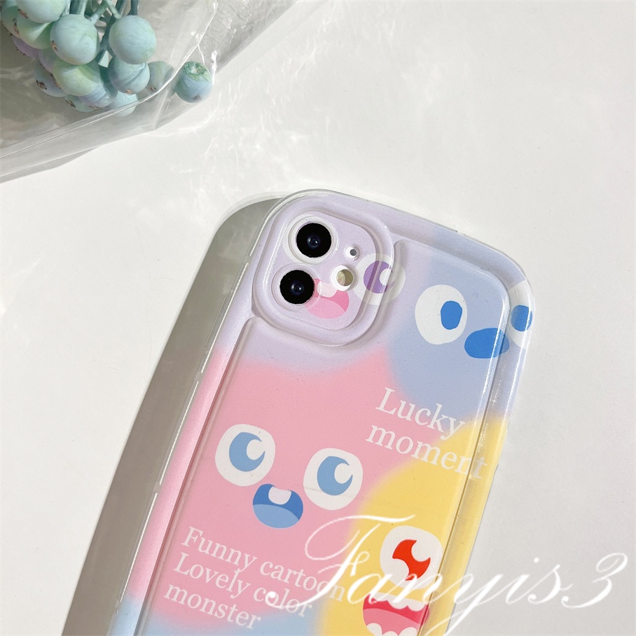 Compatible For IPhone 14 13 12 11 Pro Max X XR Xs Max 8 7 Plus SE 2020 Kompatibel Untuk Warna-Warni Monster Sabun Ponsel Case Bening TPU Soft Cover