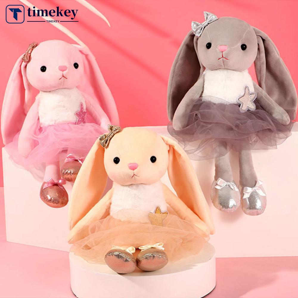 Timekey 39 cm Lucu Balet Kelinci Mainan Mewah Telinga Panjang Boneka Lembut Bunny Doll Mainan Tidur Anak Perempuan Anak Bayi Plush Animal Mainan Ulang Tahun I4R3