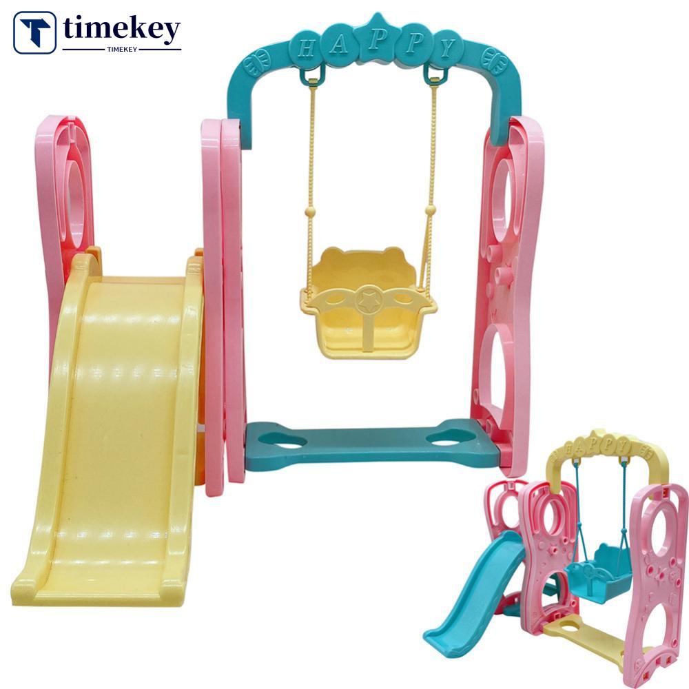 Timekey Set Ayunan &amp; Geser Licin Warna Macaron Untuk Boneka Anak Kids Pretend Play Toys Aksesoris Mainan Anak Perempuan T9W8