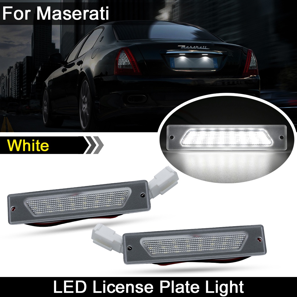 2pcs Lampu Plat Nomor Plat LED Warna Putih Untuk Quattroporte Maserati2003 ~2012