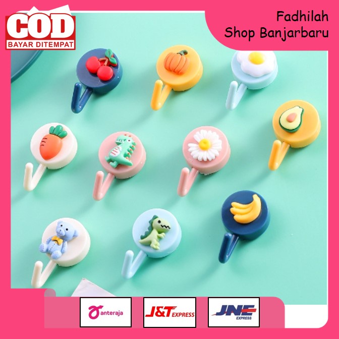 GANTUNGAN BAJU DINDING GANTUNGAN TEMPEL KUAT BENTUK BULAT DENGAN KARAKTER LUCU | FADHILAH SHOP BJB