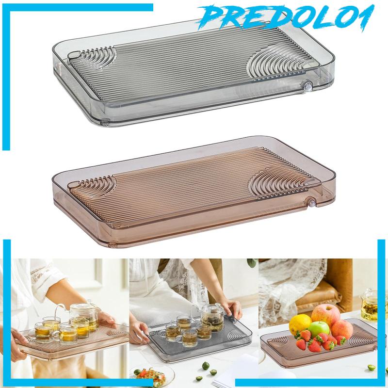 [Predolo1] Serving Tray Dish Drain Tray Nampan Teh Gaya Mewah Untuk Pesta Kantor Kamar Tidur