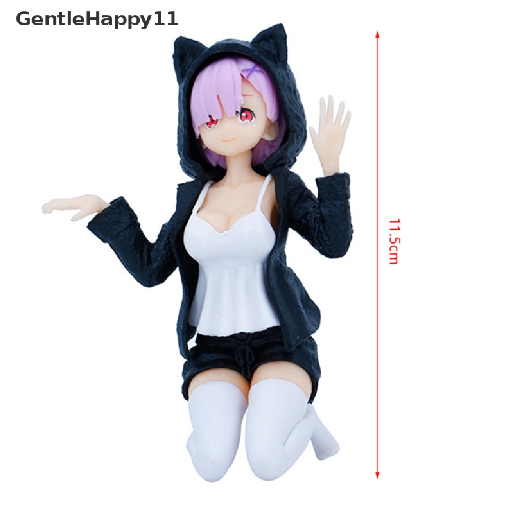 Gentlehappy Manga Re: Zero Action Figure Mainan Kneeling Telinga Kucing Boneka Dekorasi Kamar Figurines id