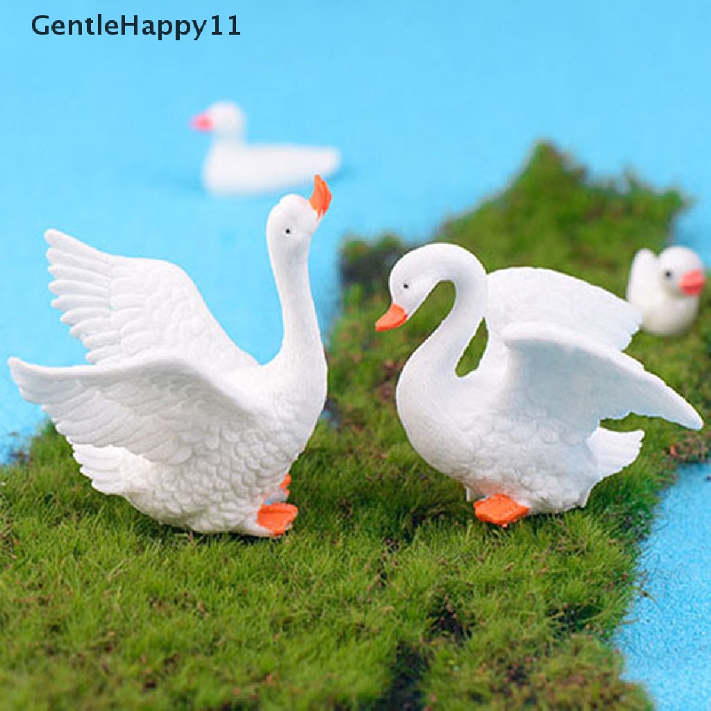 Gentlehappy Angsa Cantik DIY Mini Miniatur Peri Dekorasi Taman Kerajinan Aksesori Rumah Boneka id