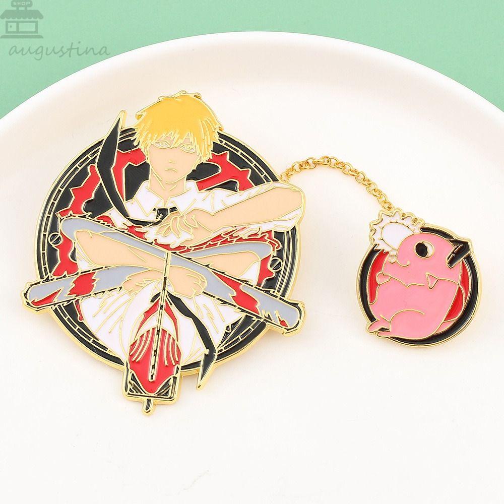 Agustina Anime Chainsaw Man Badge Fashion Teman Hadiah Cosplay Perhiasan Perempuan Jewelry Aksesoris Kerah Pin Ransel Badge Anime Bros Aksesoris Pakaian Enamel Bros