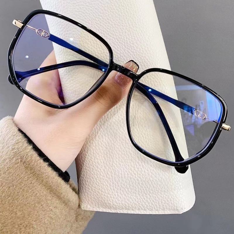 (YUZHU) Desain Bergaya Baru Kacamata Baca Anti Cahaya Biru Halus Mengkilap Oversized Square Frame Plus Eyeglasses Unisex