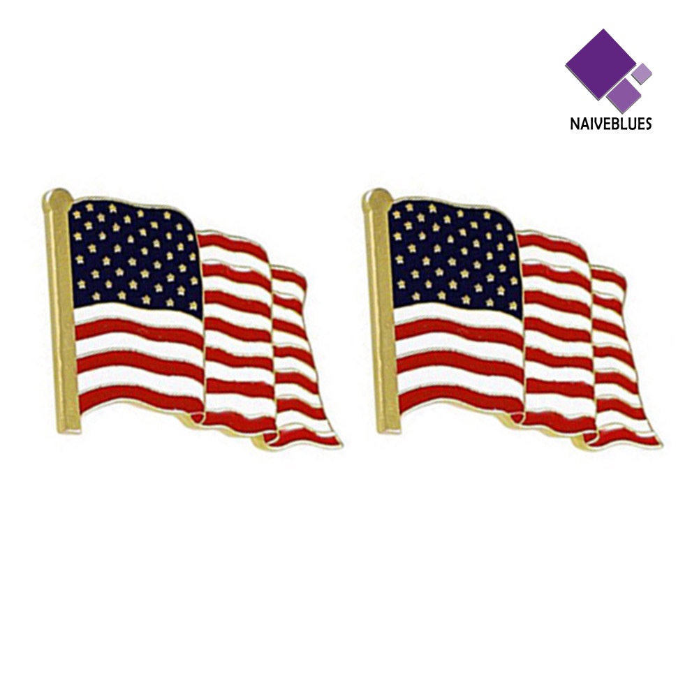 &lt; Naiveblues &gt; 5Pcs Unisex Bendera Amerika Enamel Bros Pin Jaket Lencana Tas Dekorasi