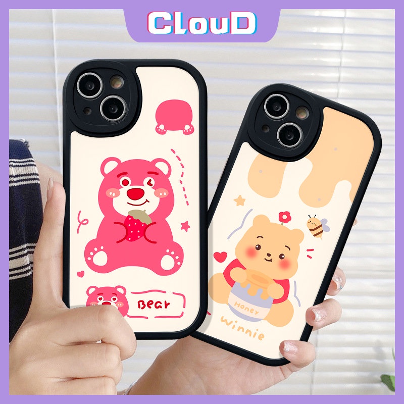 Redmi 10A 10C 9A 9T 12C 9 10 A1 K40s 9C Note9 10s 9Pro 11 11s 10 8 8Pro 10Pro 9s 11Pro+Mi 12 Lite 11T Poco X3 NFC Pro M3 F4 Cute Winnie The Pooh Strawberry Bear Manyo Sarung Soft Case