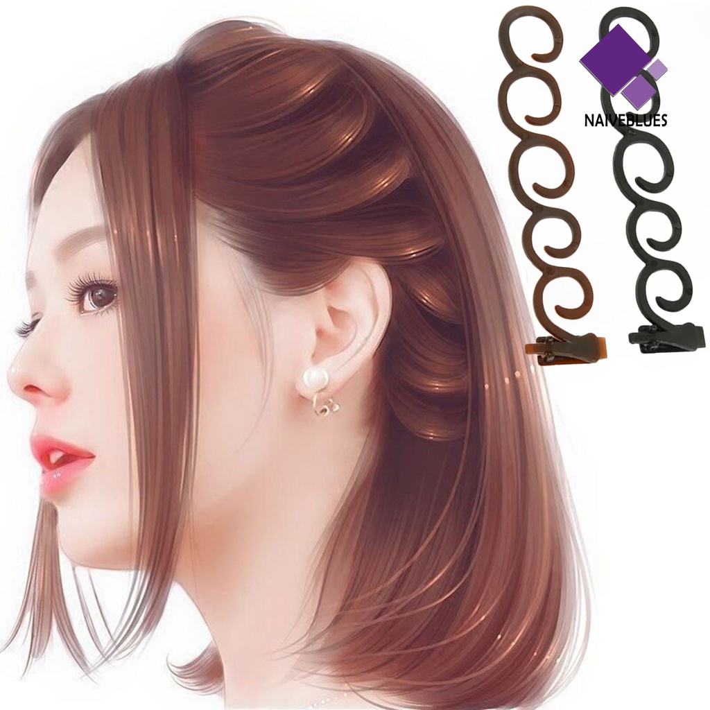 &lt; Naiveblues &gt; 2Pcs DIY Hair Braider Kokoh Reusable Simple Compact Twist Clips Indoor