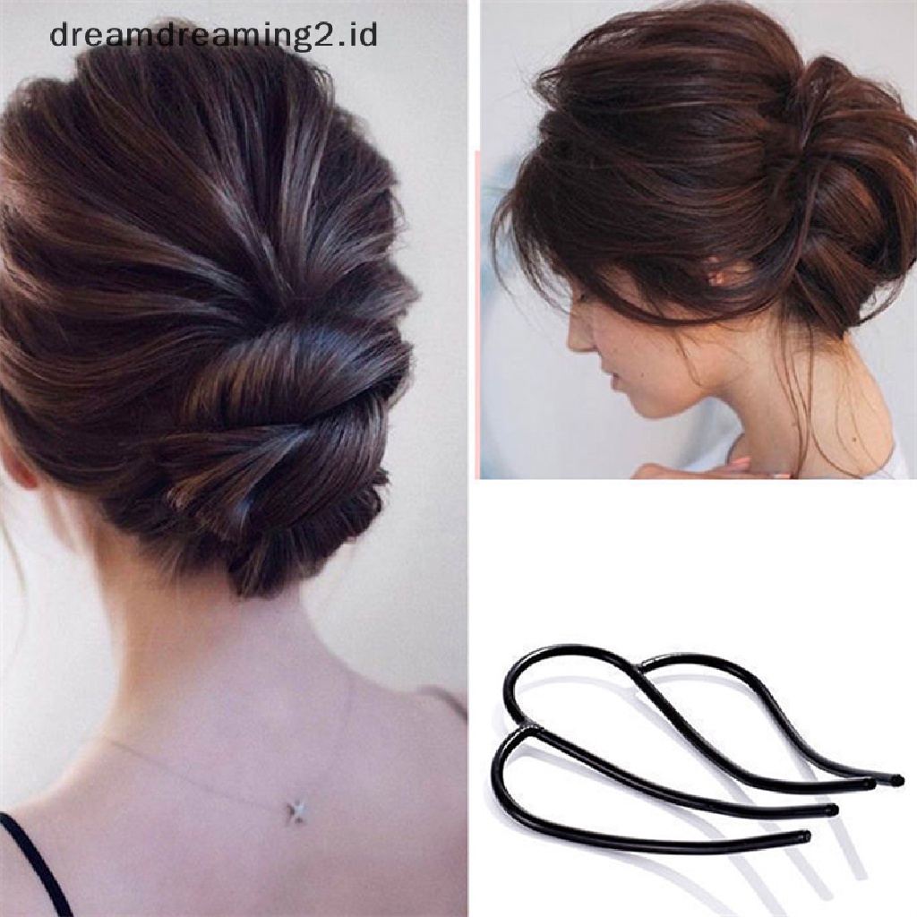 (dream) Sisir Sisipan Rambut Wanita Messy Bun Hair Pin Garpu Rambut Bentuk Gelombang Bahan Metal Untuk Pesta//