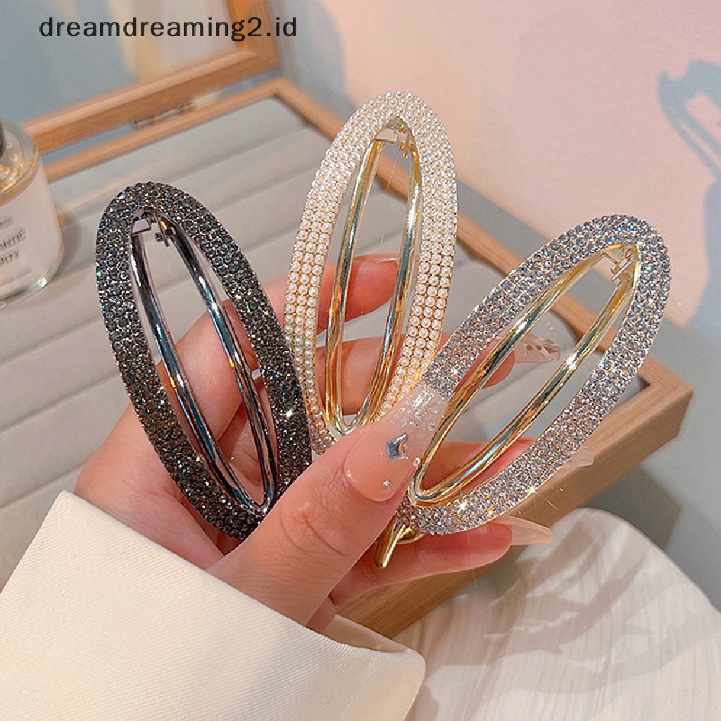 (dream) Fashion Kodok Gesper Rambut Klip Berlian Imitasi Mutiara Jepit Rambut Barrette Hiasan Kepala Untuk Wanita Gadis Aksesoris Rambut Ponytail Claw Clip//