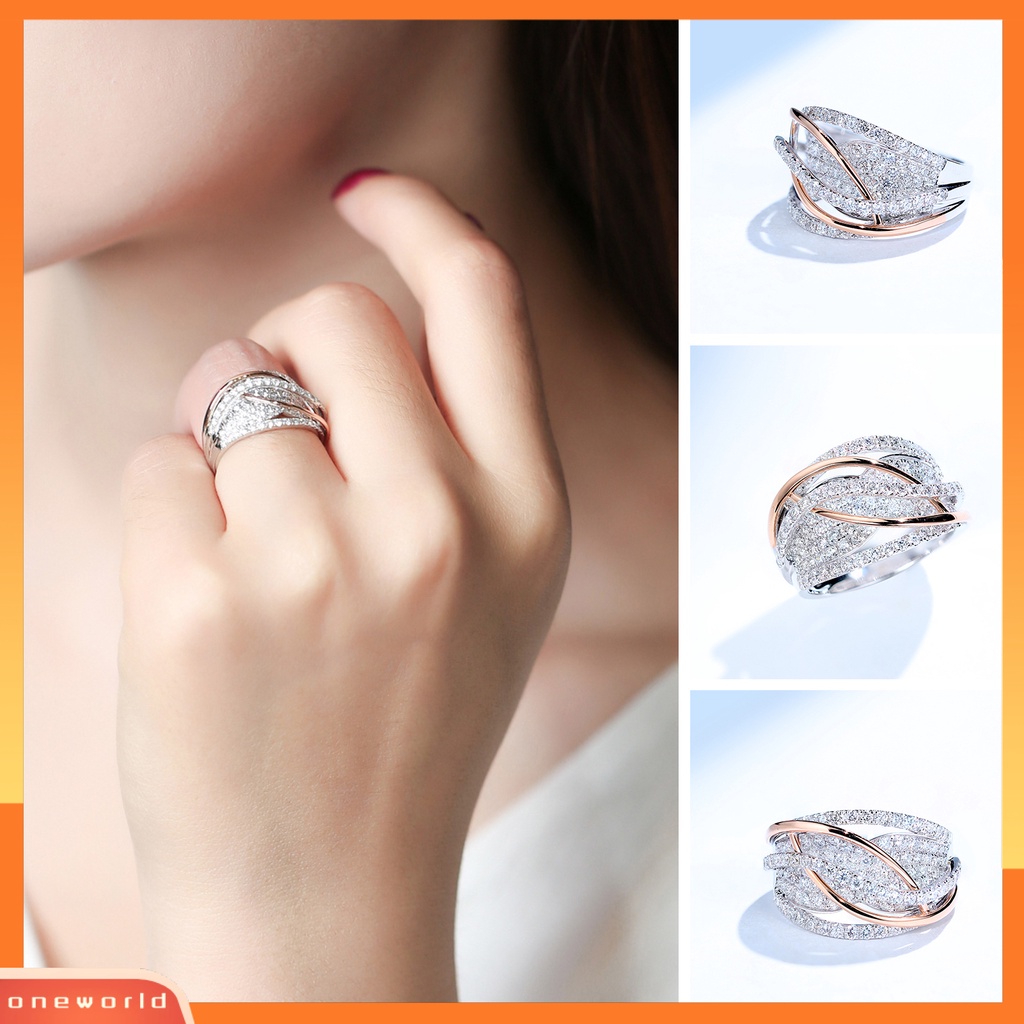 [EONE] Wanita Cincin Warna Kontras Memicu Memutar Berlian Imitasi Bertatahkan Pernikahan Cincin Perhiasan Perempuan