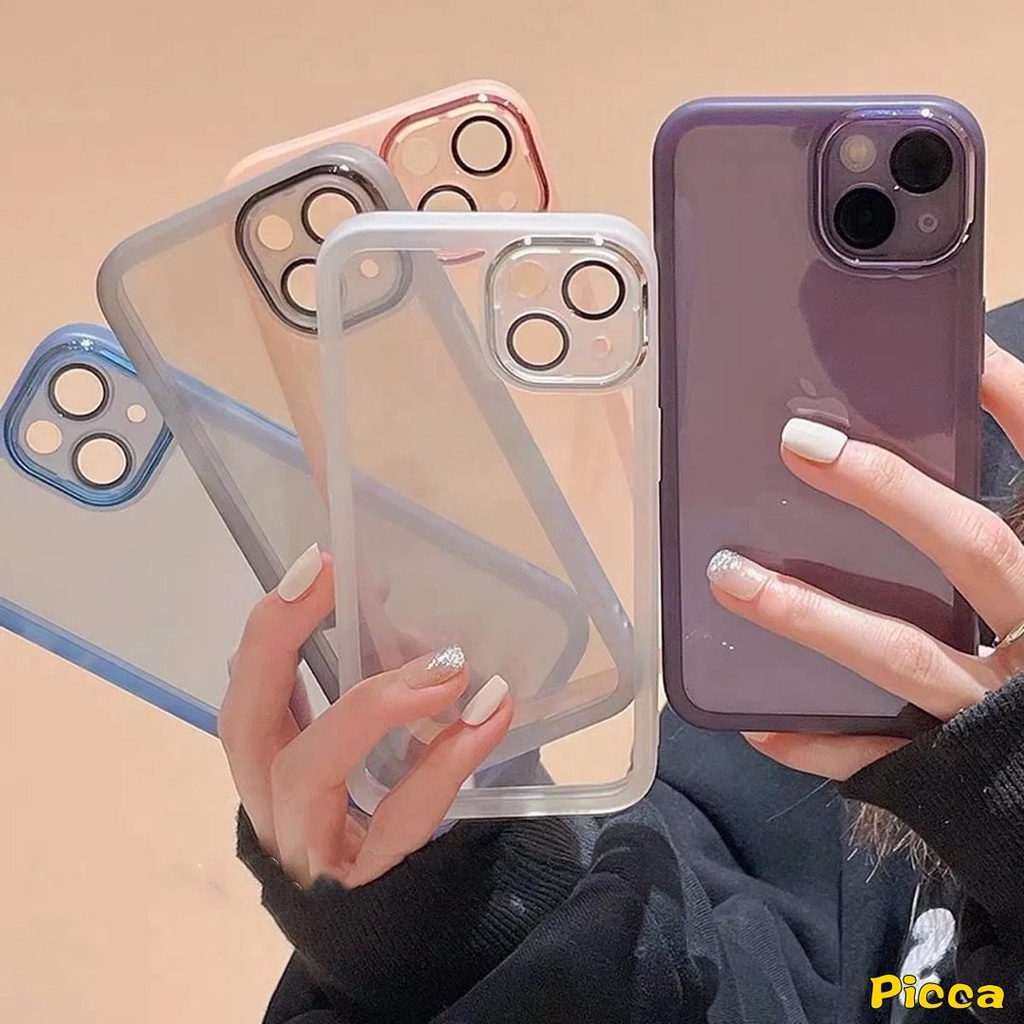 Luxury Plating Metal Len Case Kompatibel Untuk iPhone 7Plus 8Plus XR 11 Pro Max 14 13 12 Pro Max X XS Max 7 8Plus Pelindung Lensa Kamera Shockproof Back Cover Shell