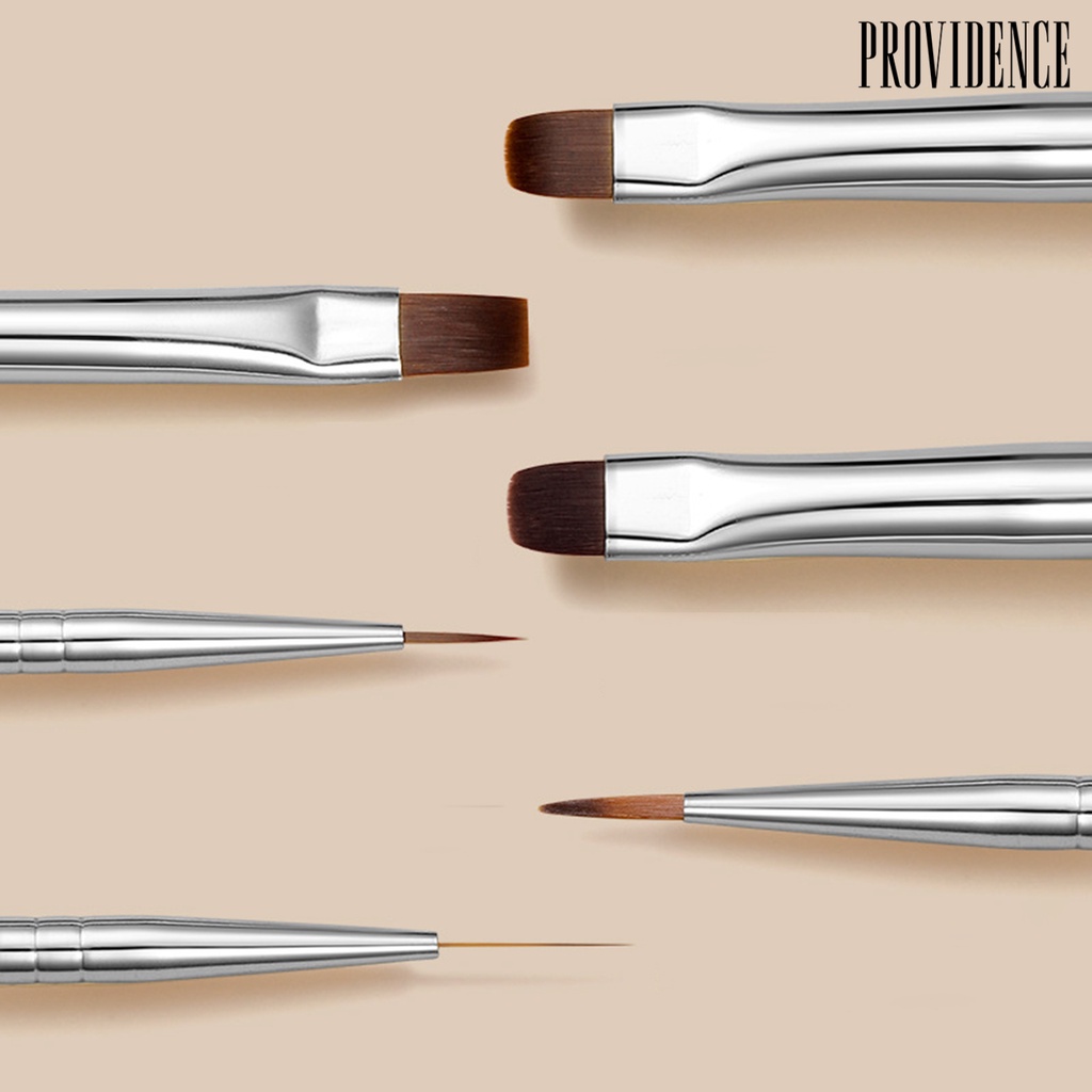 Providence Sikat Kuku Fleksibel Bulu Lembut Daya Serap Air Yang Baik Non-slip Gagang Kayu Desain Nail Art Multifungsi UV Gel Lukisan Menggambar Brush Alat Salon