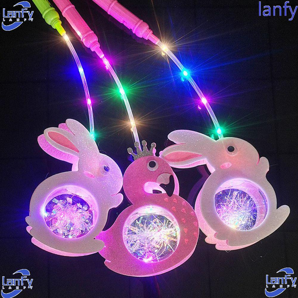 Lanfy Lentera Flash LED Flamingo Rabit|Hadiah Dinasaur Tiga Mode Flash Perlengkapan Festival Anak Laki-Laki Perempuan