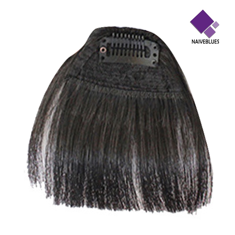 &lt; Naiveblues &gt; Tipis/Tebal Gadis Mini Mulus Palsu Bang Fringe Sopak Rambut Ekstensi