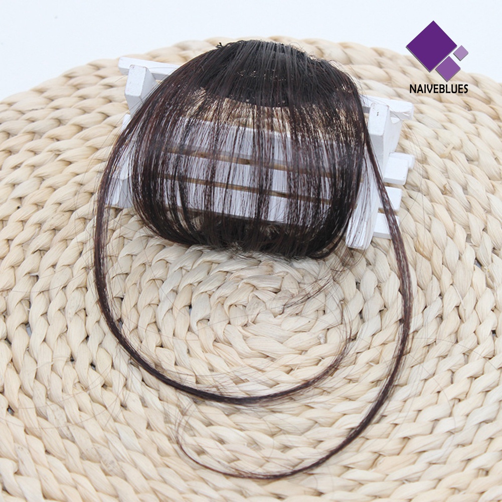 &lt; Naiveblues &gt; Wanita Palsu Hair Clip Air Bangs Wig Full Rapi Fringe Extension