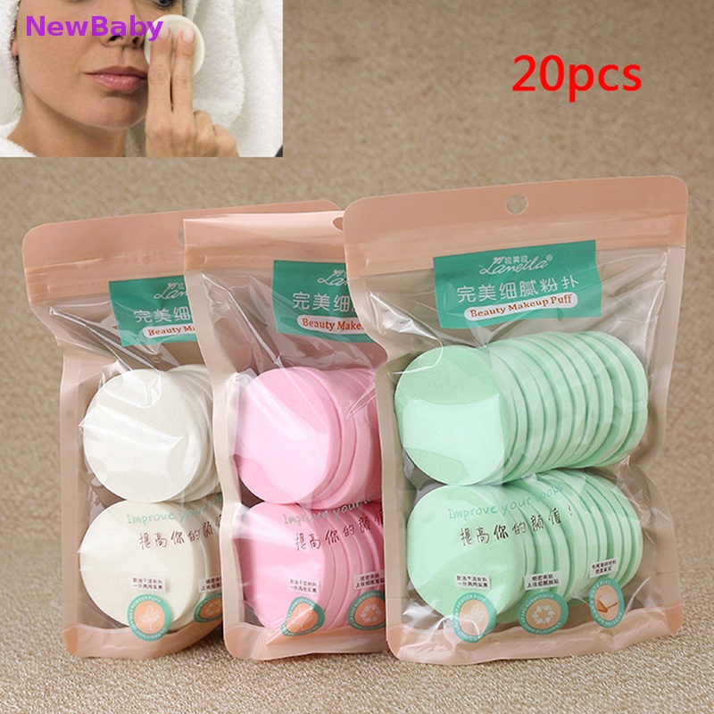 Newbaby 20Pcs Spons Pembersih Lembut Alami Cuci Muka Puff Facial Cleaning Pad Tools New  Id