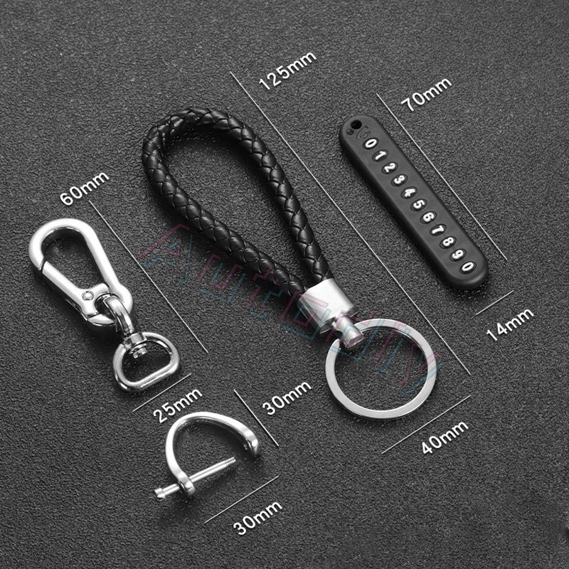 Tali Gantungan Kunci Kunci Mobil Dengan Plat Nomor Telepon Anti Hilang Motor Mobil Gantungan Kunci Logam Liontin Keyring Leather Key Chain