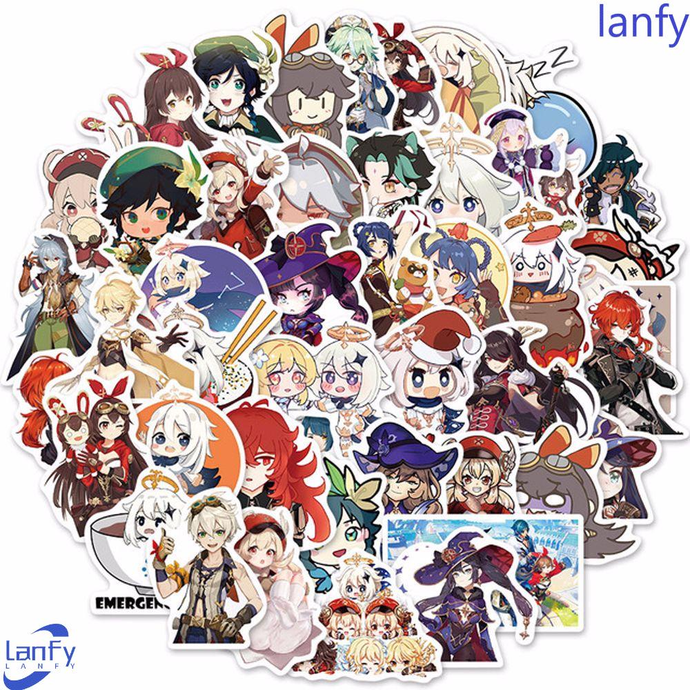 Lanfy Genshin Impact Stiker Trunk Laptop Lovely Cosplay Anime