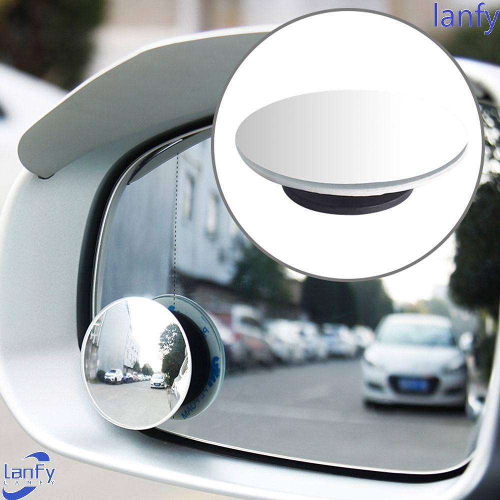 Lanfy Kaca Cermin Mobil Self-Adhesive 1pasang Sudut Lebar 360derajat Spion Mobil Tambahan Keselamatan Mengemudi Convex Mirror Auto Spion