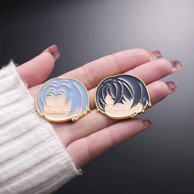 Aksesoris Anime Jepang Chainsaw Man Pin Enamel Lencana Kartun Pochita Logam Lencana Tombol Bros Cosplay Perhiasan Hadiah