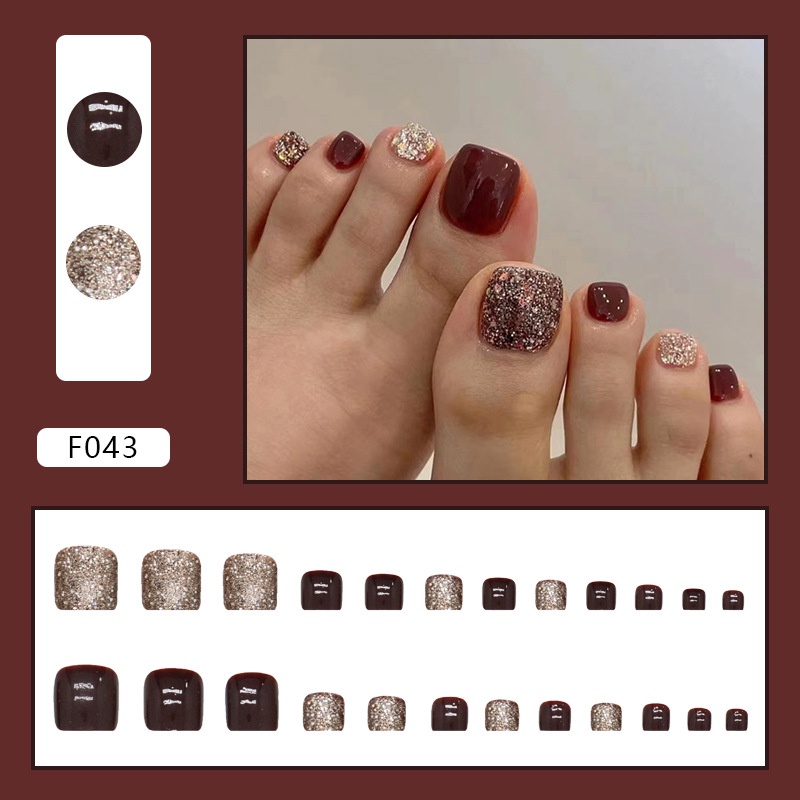 F040-f080 Paku Tips Kaki Palsu Buatan Foot Fake Nails Isi 24pcs/box