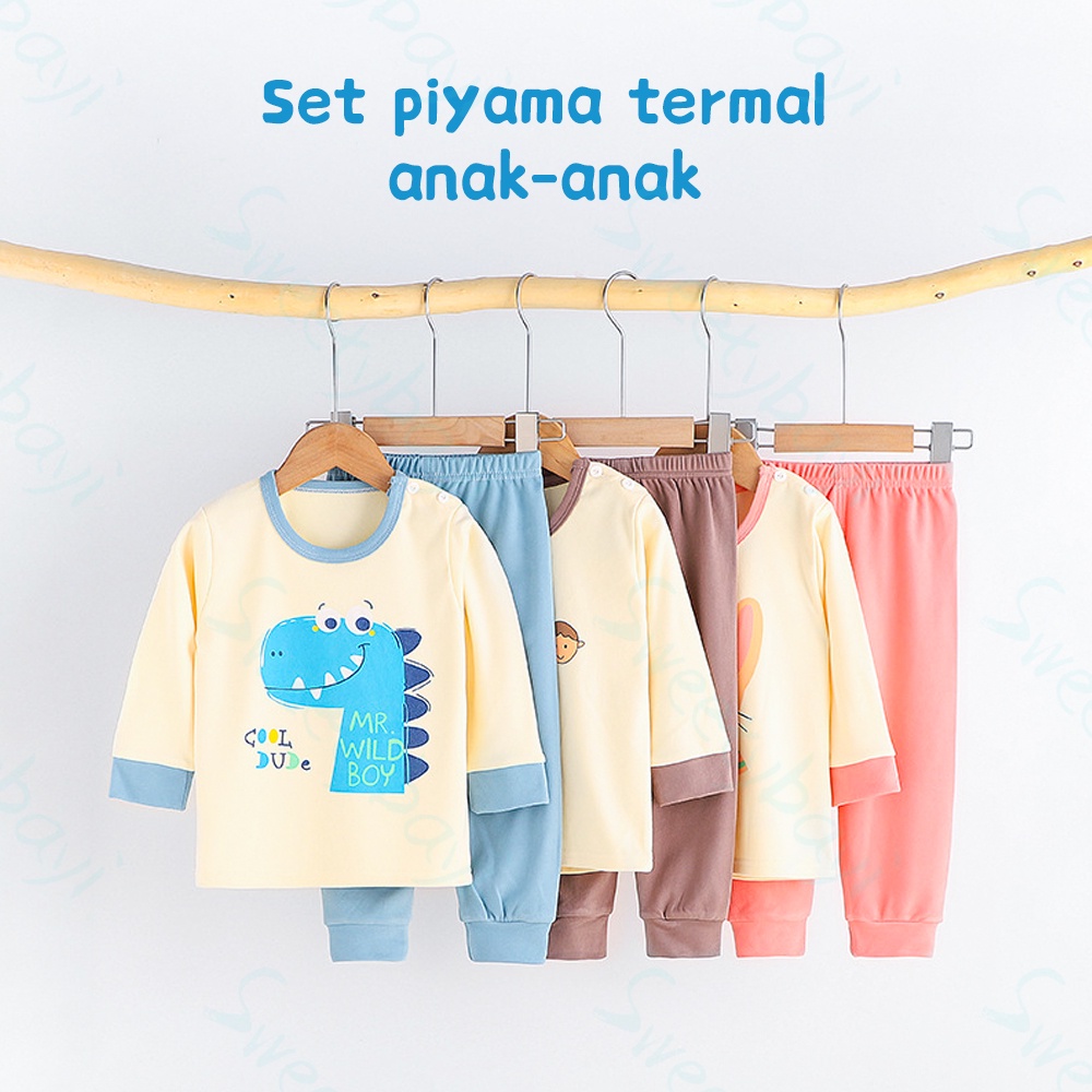 Sweetybayi 1-4thn Set baju tidur anak Piyama anak import Baju tidur piyama anak karakter