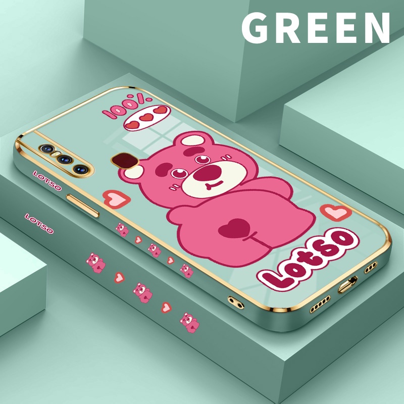 Case Casing Hp For Vivo S1 V15 Pro V19 V20 SE Y70 2020 2021 Softcase Imut Beruang Strawberry Case Fo