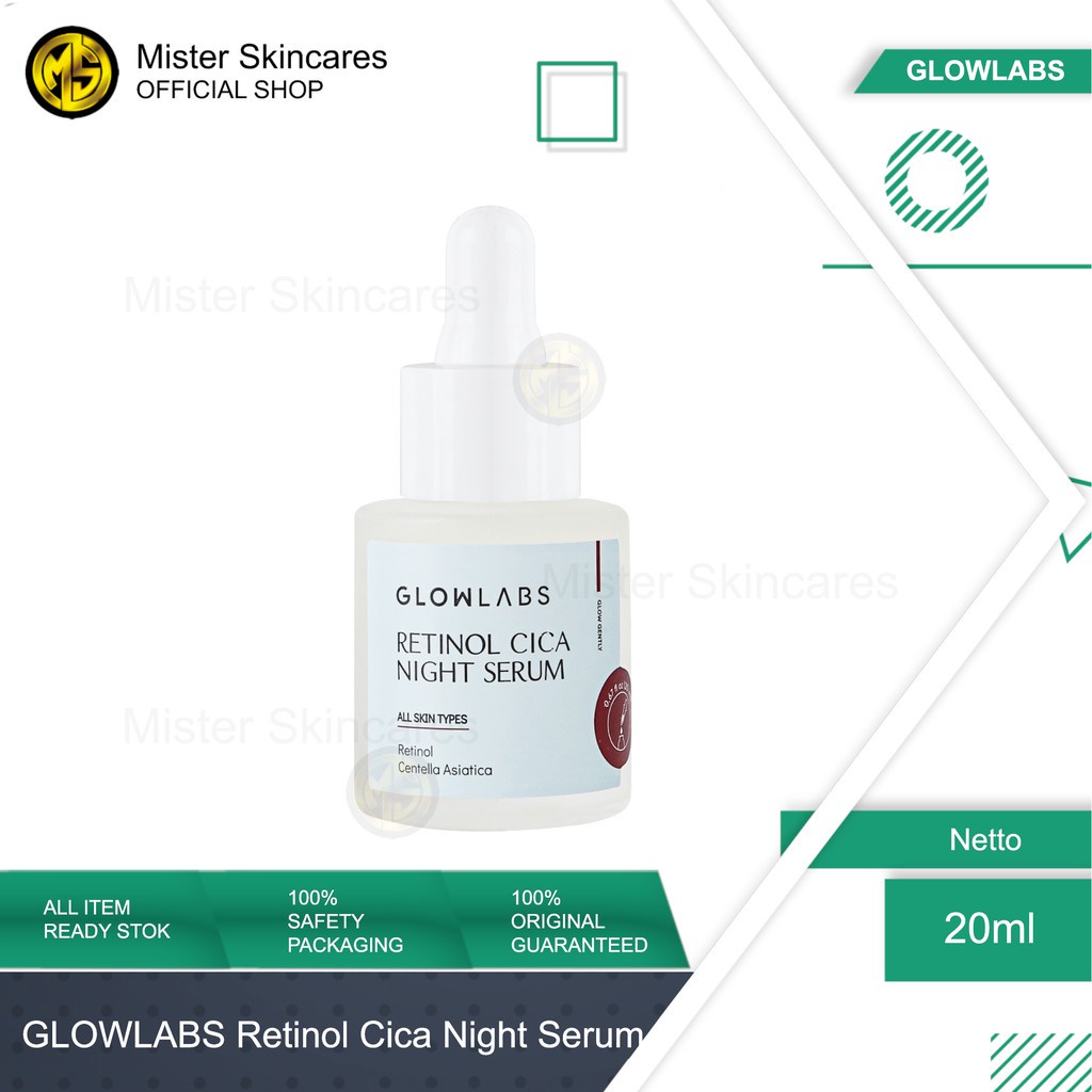 GLOWLABS Retinol Cica Serum 20ml - Mild and Powerful Anti Aging Skincare