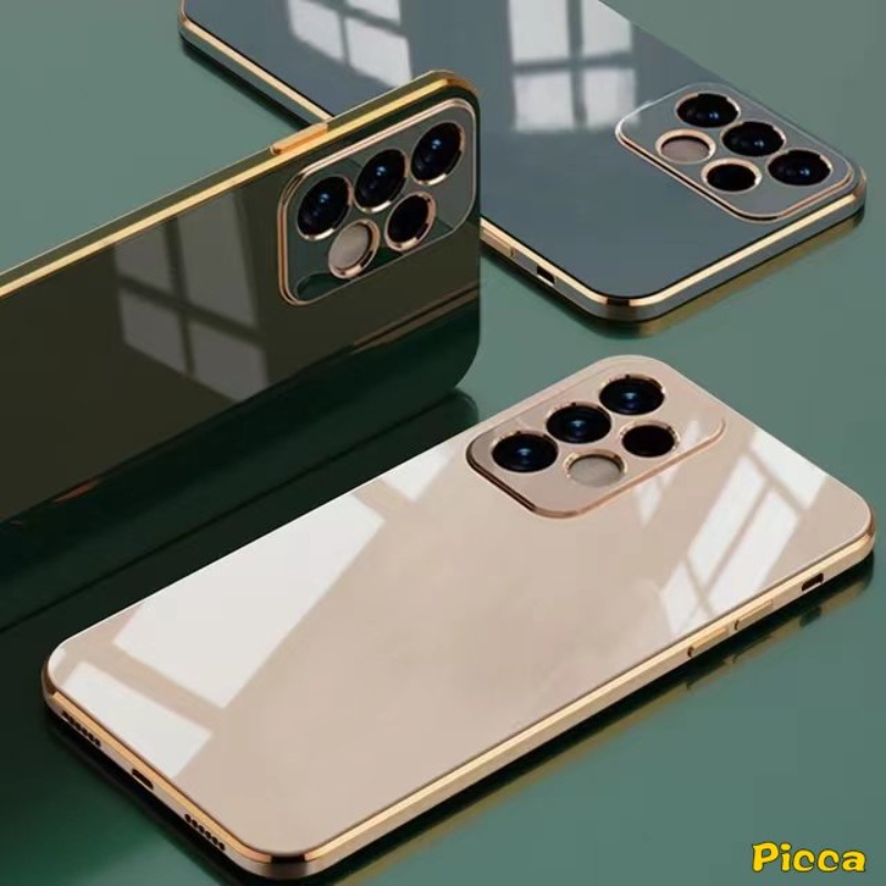 Casing Electroplate Mewah Untuk Realme C25 C12 C31 C35 C17 C21Y C11 C25s C25Y C21 C20 C30 C33 C30s C1 C2 C20A Realme5 10 9i 7i 5i 5s 6i 6 8i 6s 8 9 Pro Plating Halus Soft Cover