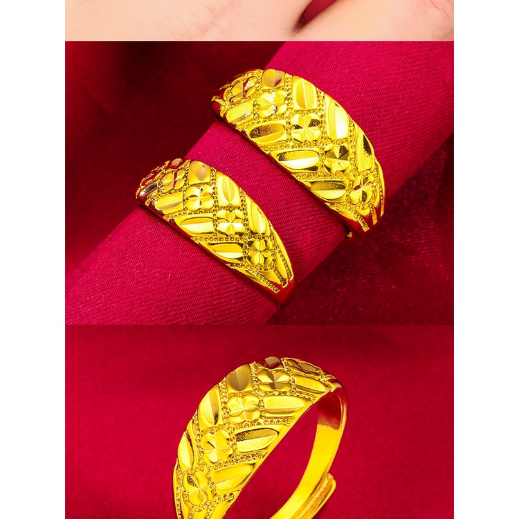 Goldkingdom Aksesoris Perhiasan Fashion Ready Stock Cincin Bunga Nanas Minimalis Lapis Emas Untuk Pasangan Pria Dan Wanita Ring