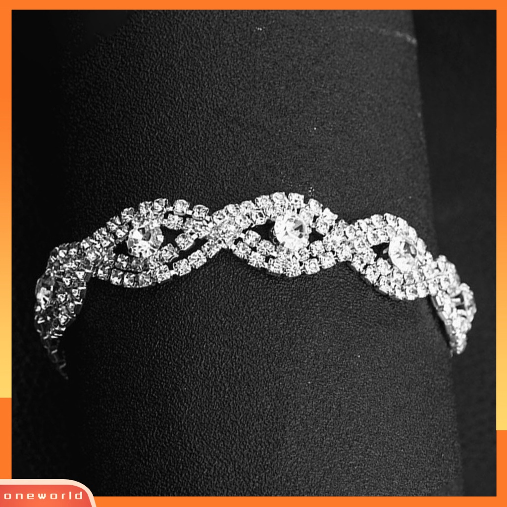 [EONE] Gelang Pengantin Geometris Berlian Imitasi Vintage Elegan Tahan Lama Gelang Untuk Pernikahan