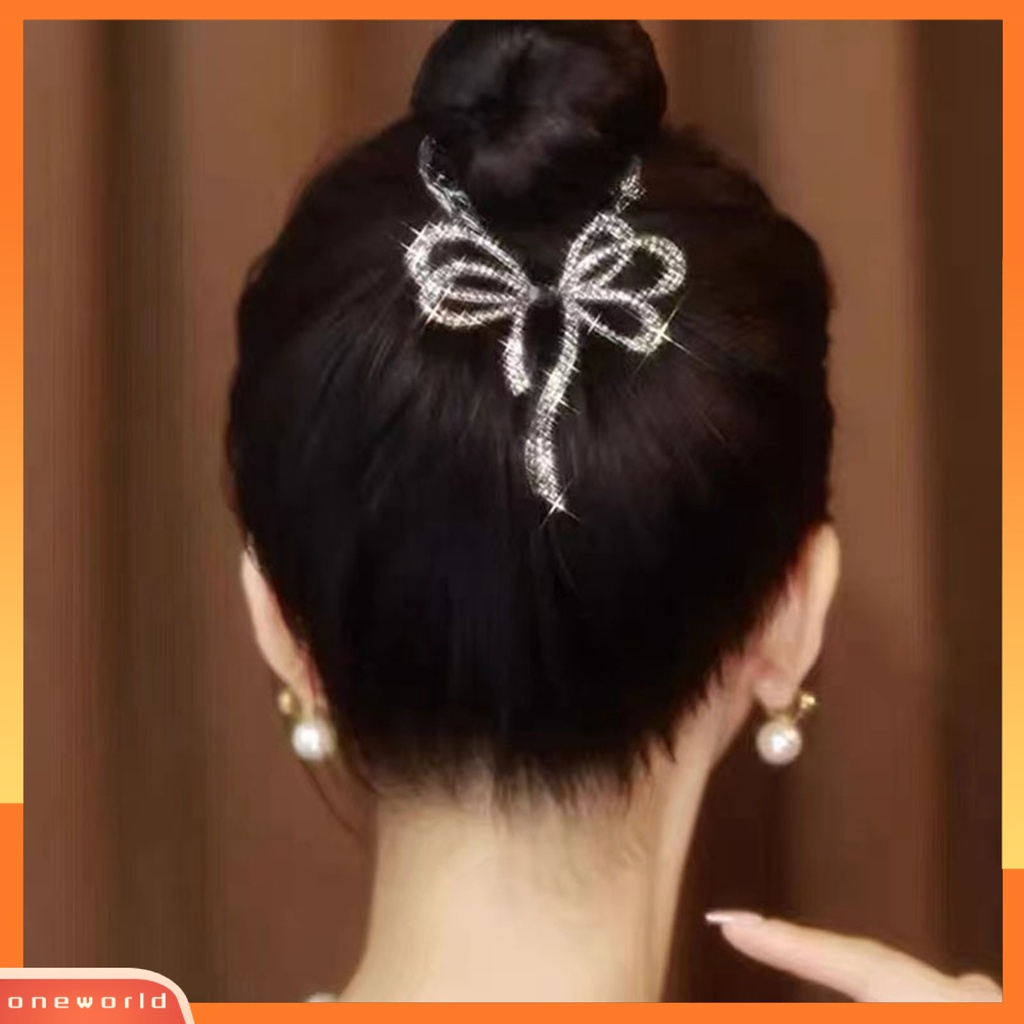 [EONE] Ponytail Klip Rambut Temperamen Elegan Anti-slip Stabil Grip Alloy Hairstyle Dekorasi Aksesoris Rambut Berlian Imitasi Mengkilap Ikatan Simpul Wanita Hair Bun Claw Clip Untuk Harian